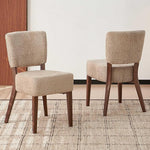 Load image into Gallery viewer, Howtek Modern Dining Chairs Set of 2 with 6.3" Thick Seat Cushions, Space-Saving Stackable Upholstered Kitchen Chairs, Ergonomic Backrest &amp; Metal Legs, Brown