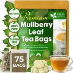 Load image into Gallery viewer, FreshDrinkUS, Premium 75 Mulberry Leaf Tea Bags, 100% Natural &amp; Pure from Mulberry Leaves. Loose Leaf Herbal Tea. Made with Natural Material Tea Bags. No Sugar, No Caffeine, No Gluten, Vegan.
