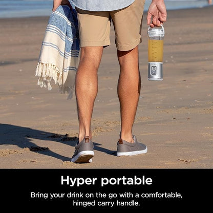 Ninja BC151WH Blast Portable Blender, Cordless, 18oz. Vessel, Personal Blender-for Shakes & Smoothies, BPA Free, Leakproof-Lid & Sip Spout, USB-C Rechargeable, Dishwasher Safe Parts, White