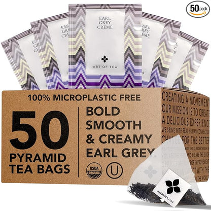 Art of Tea | Organic Earl Grey Crème Tea| 50 Eco Friendly Assorted Tea Bags