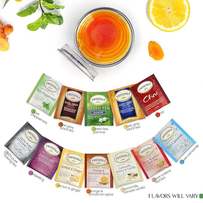 Tea Lovers Gifts Basket - Gift Set Include Temperature Retention Cup 12 Special Blend Teabags & Honey Presented in Beautiful Gift Bag For Women & Men - Birthday, Get Well, Thinking of You Care Package