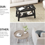 Load image into Gallery viewer, 31.5 Inch Coffee Table with 2-Tier Storage – Modern Industrial Farmhouse Coffee Table for Living Room, Compact Durable MDF &amp; Particle Board, Easy Assembly, Black Center Table for Living Room or Office