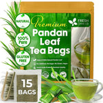 Load image into Gallery viewer, FreshDrinkUS, Premium 15 Pandan Leaf Tea Bags, 100% Natural &amp; Pure from Pandan Leaves. Loose Leaf Pandan Herbal Tea. Made with Natural Material Tea Bags. No Sugar, No Caffeine, No Gluten, Vegan. (15 Tea bags)