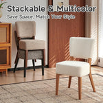 Load image into Gallery viewer, Howtek Modern Dining Chairs Set of 2 with 6.3" Thick Seat Cushions, Space-Saving Stackable Upholstered Kitchen Chairs, Ergonomic Backrest &amp; Metal Legs, White