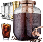 Load image into Gallery viewer, Zulay Kitchen 1 Gallon Cold Brew Coffee Maker - Large Iced Tea &amp; Cold Brew Pitcher with Extra-Thick Glass &amp; Stainless Steel Infuser - Drink &amp; Beverage Dispenser Jar with Airtight Lid &amp; Spout Rose Gold