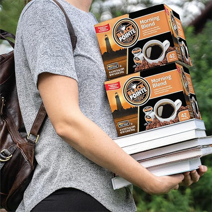 Black Pointe Bay Coffee, Morning Blend, Light Roast, 42 Count Single Serve Coffee Pods for Keurig K-Cup Brewers