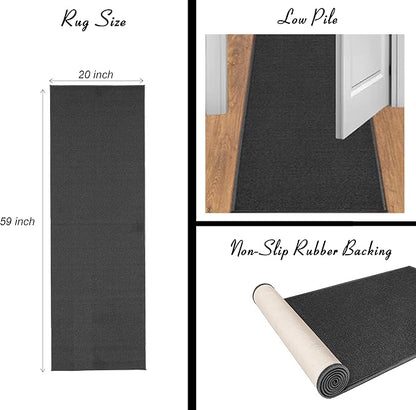 Ottomanson 20" x 59" Laundry Room Rug - Non-Slip Mat for Laundry & Mudroom - Durable, Stain-Resistant, and Easy to Clean - Perfect for High-Traffic Areas - Runner Rug for Entryway Bathroom, Yellow/Red