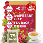 Load image into Gallery viewer, FreshDrinkUS, 75 Bags Premium Raspberry Leaf Teawith Chamomile Flavor, Eases Menstrual Cramps &amp; Supports Healthy Pregnancy, Naturally, Caffeine-Free, Sugar Free, Vegan
