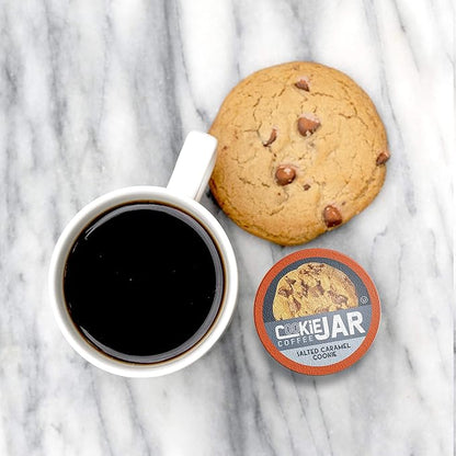 Cookie Jar Salted Caramel Flavored Coffee Pods for Keurig K Cup Brewers, 40 Count – Smooth Caramel Flavor with a Hint of Salt, Perfect for a Sweet Coffee Indulgence