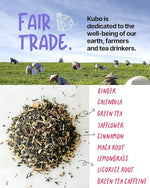 Load image into Gallery viewer, High Caffeine Tea (140 mg) - Kubo Tea: Organic Maca Passion Fruit Green Tea Bags for Clean Energy &amp; Focus | Healthy Coffee Substitute | Maca Root Blend | 20 Ct | Compostable Packaging