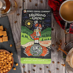 Load image into Gallery viewer, Bones Coffee Company Highland Grog, Butterscotch Caramel Flavored Coffee, Medium Roast Low Acid Arabica Beans Compatible with Auto drip and French Press Coffee Maker, 12 Oz Whole Bean
