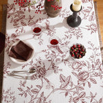 Load image into Gallery viewer, Designer Vintage Linen Table Cloth for Rectangle Table,Red Floral Pattern Linen Stain Resistant Tablecloth,Decor Tablecloths for Dining Thanksgiving Kitchen Party,55"*79"-Harmony