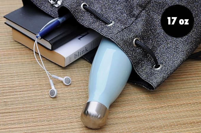 MIRA 17 Oz Stainless Steel Vacuum Insulated Water Bottle - Double Walled Cola Shape Thermos - 24 Hours Cold, 12 Hours Hot - Reusable Metal Water Bottle - Leak-Proof Sports Flask - Rose Pink