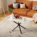 Load image into Gallery viewer, White Marble Coffee Table Modern Rectangular 40 Inch Living Room Table with Black Metal Legs Simple Stylish Center Table for Living Room Office