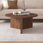 Load image into Gallery viewer, Henn&amp;Hart 36" Round Wood Pedestal Coffee Table for Living Room, Family Room, Office, or Apartment, Satin Walnut