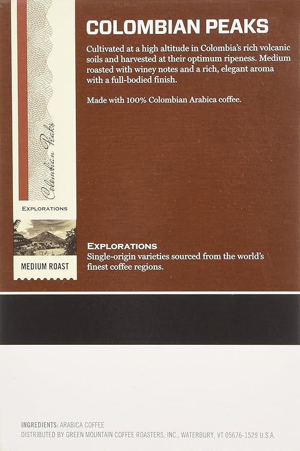 Eight O'Clock Colombian Peaks Medium Roast Coffee K-Cup Packs - 18 CT