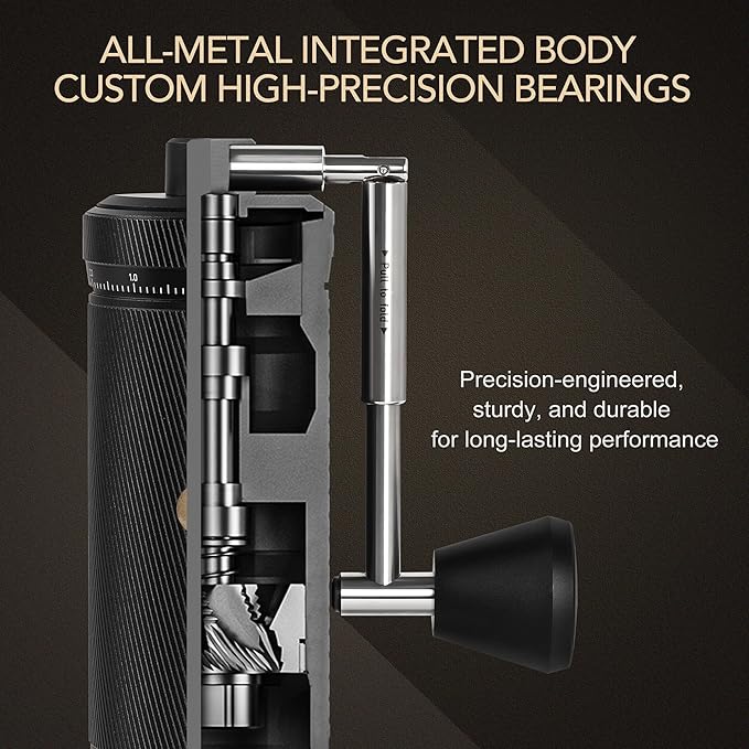 Timemore S3 Manual Coffee Grinder - External Adjustment with Stainless Steel Patented Burr | Hand Coffee Grinder Hign Presicion | Premium Timemore Grinder Chestnut S3, Black