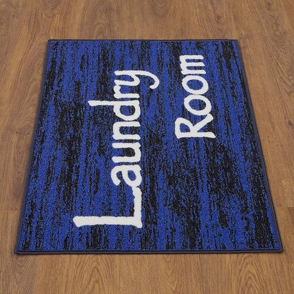 Ottomanson 26" x 35" Laundry Room Rug - Non-Slip Mat for Laundry & Mudroom - Durable, Stain-Resistant, and Easy to Clean - Perfect for High-Traffic Areas - Runner Rug for Entryway Bathroom, Navy