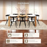 Load image into Gallery viewer, Poly &amp; BARK Mid Century Modern Enzo Black Dining Chair – Solid Oak Wood Splat Back Chair, 18" Seat Height, 32" Tall – Stylish MCM Kitchen &amp; Dining Room Chair - Set of 2