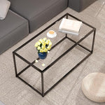 Load image into Gallery viewer, Glass Coffee Table Modern Center Table,Minimalist Coffee Table for Living Room,Tempered Glass-top with Sturdy Metal Frame, Easy Assembly,Black