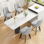 Load image into Gallery viewer, Swivel Bar Stools with Backs, 24" Counter Height Barstools Set of 3, Fabric Upholstered Counter Bar Stools with Solid Wood Legs for Kitchen Island, Home Bar, Light Gray