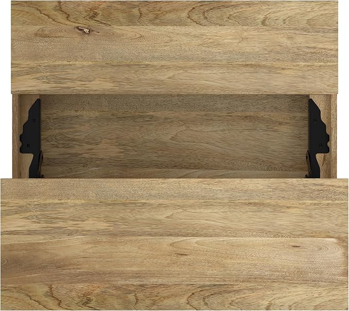 SIMPLIHOME Jager Lift Top Coffee Table - 36 inch Wide Solid Mango Wood Contemporary Modern Cocktail Table in Natural, Stylish Living Room Table with Hidden Storage, Brass Inlay, and Gold Metal Legs