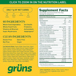 Load image into Gallery viewer, Gruns Adult Sugar-Free Super Greens Gummies, Superfood Gummy Bears with Spirulina, Chlorella, Fiber &amp; Prebiotics for Digestive Health, Adaptogens Supplement with 20 Vitamins &amp; Minerals, 28 Packets