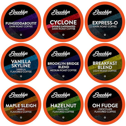 Brooklyn Beans Coffee Pods, Assorted Gourmet Variety Pack - Compatible with Keurig 2.0 K Cup Brewers, 40 Count, A Mix of Gourmet Flavors