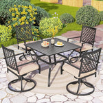 Load image into Gallery viewer, PHI VIALLA Patio Outdoor Swivel Dining Chairs Outdoor Furniture Chairs Set of 4 with Cushion Suports 300lbs for Lawn Garden Backyard Weather Resistant-Black Frame