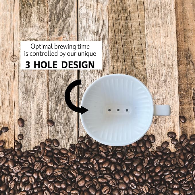 Simply Charmed Dachshund Ceramic Coffee Pour Over or Dripper with Full Box of 40 Melitta Brown Size #2 Filters