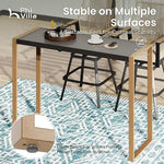 Load image into Gallery viewer, PHI VILLA 3 Piece Outdoor Bar Set, High Top Patio Table and Chairs with Brown Textilene Fabric &amp; Rustproof Metal Frame for Backyard, Balcony, Garden &amp; Poolside