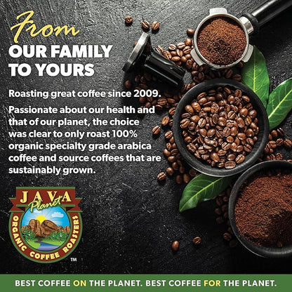Low Acid Organic Coffee – Whole Bean, Mold-Free & Stomach Friendly by Java Planet, Peruvian Single Origin Decaf Coffee, Water Process, Medium Dark Roast, Smooth Full Flavored, 5LB Bag