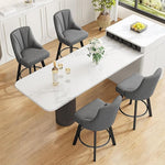 Load image into Gallery viewer, Swivel Bar Stools, 24" Counter Height Bar Stools Set of 3, Fabric Upholstered Counter Barstools with Solid Wood Legs for Kitchen Island, Home Bar, Dark Gray