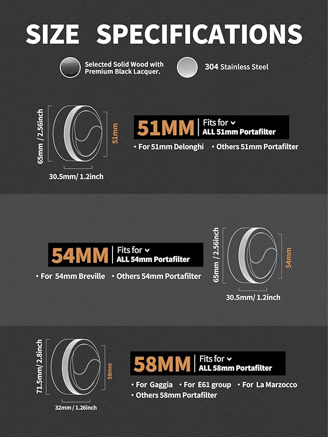 51mm Coffee Distributor,Espresso Distribution Tool, Adjustable Depth Espresso Distributor Fits All 51MM Espresso Portafilter,espresso leveler compatible with Delonghi 51MM Portafilter.(Black)