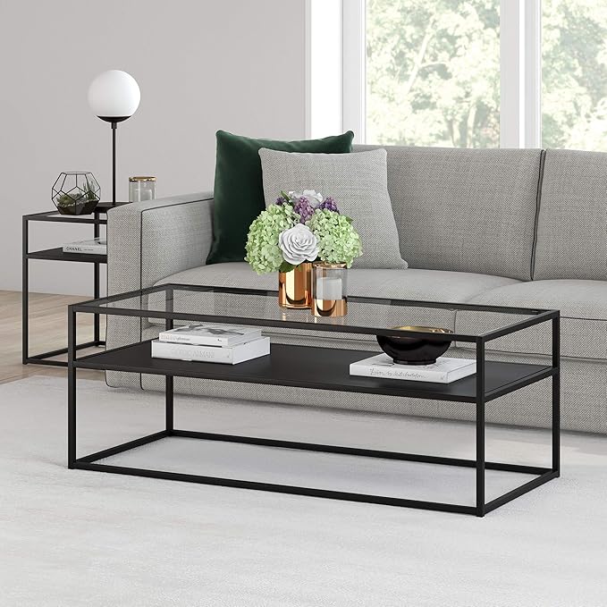 Ada 46'' Wide Rectangular Coffee Table in Blackened Bronze