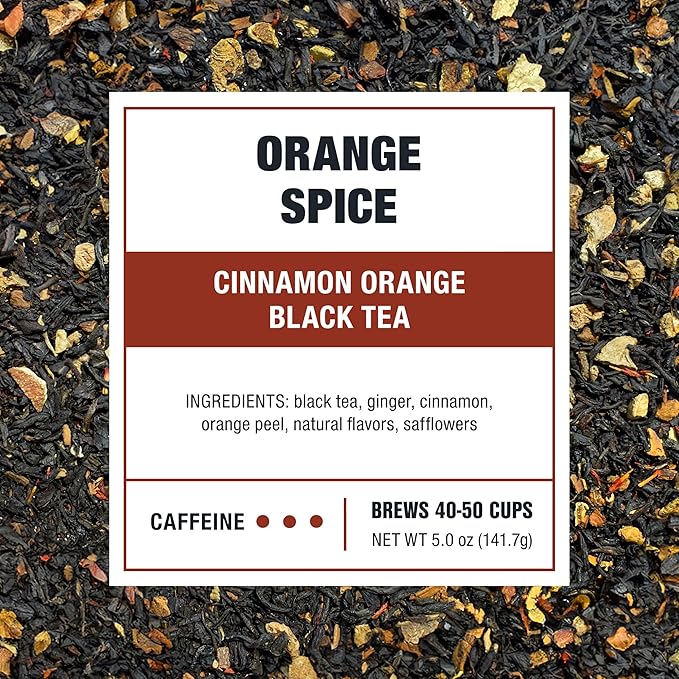 Tiesta Tea - Orange Spice Tea, Loose Leaf, Cinnamon Orange Black Tea, Premium High Caffeine Tea Blend, Make Hot or Iced & Up to 50 Cups, 5 oz Refillable Tin