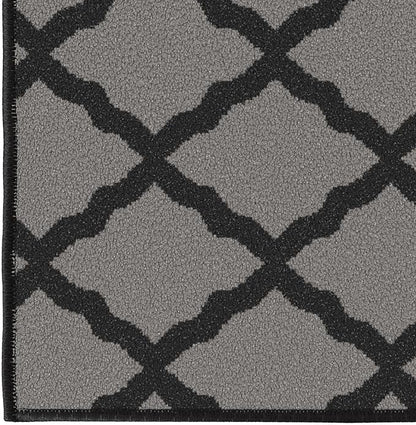 Ottomanson Hallway Runner Rug 2'2" x 6' Non Slip Trellis Area Rugs Easy to Clean Laundry Rug Runner Durable & Pet Friendly Floor Carpet Runners for Hallways Entryway Living Room Kitchen, Dark Gray