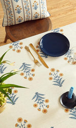 Load image into Gallery viewer, Designer French Pale Yellow Table Cloth for Rectangle Table,Linen Floral Tablecloth,Wrinkle Resistant Decor Tablecloths for Dining Thanksgiving Banquet Kitchen,55"*79"-Estevan A