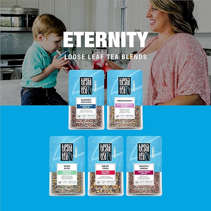 Tiesta Tea - Cherry Punch, Loose Leaf, Sweet Cherry Herbal Tea, Premium Blend, Non-Caffeinated, Makes Hot or Iced & Brews Up to 25 Cups, 2oz Resealable Pouch