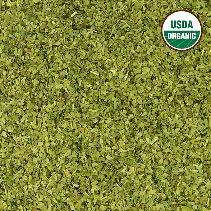 Yerba Mate Tea 1LB (16Oz) HI-CAFFEINE 100% CERTIFIED Organic SUPER-GREEN Yerba Mate | NO Dust | FRESH - NEVER Aged (Ilex Paraguariensis) | Brazilian Rain Forest Grown from U.S. Wellness Naturals