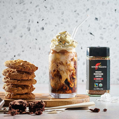 Mount Hagen 3.53oz Organic Freeze Dried Instant Coffee - 3 pack | Eco-friendly Coffee Made From Organic Medium Roast Arabica Beans | Fair-Trade Coffee Instant [3 x 3.53oz Jar]