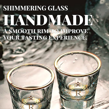 Personalized Shot Glass Set, Custom Gifts for Tequila, Vodka, or Whiskey Lovers, Birthday, Christmas Gifts for Him, Her, 2 Pack, with Initial R