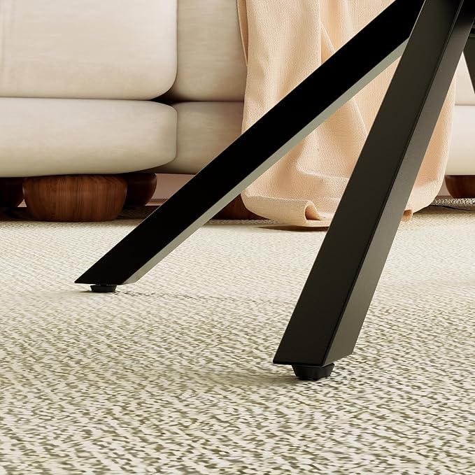 Faux Marble Coffee Table, Rectangle Modern Style Sintered Stone Living Room Table with Metal Legs for Home Office Living Room (White, 40" x 20" x 18")