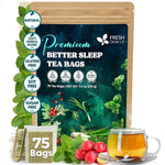 Load image into Gallery viewer, FreshDrinkUS, Premium 75 Tea Bags Better Sleep Herbal Tea | Special Herbal Sleep Tea, Caffeine-Free Loose Leaf Blend with Spearmint Leaves, Lemongrass Leaves, and Hawthorn Berry – Naturally Refreshing and Aromatic.