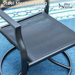 Load image into Gallery viewer, PHI VIALLA Patio Outdoor Swivel Dining Chairs Outdoor Furniture Chairs Set of 4 with Cushion Suports 300lbs for Lawn Garden Backyard Weather Resistant-Black Frame