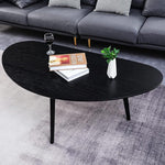 Load image into Gallery viewer, FIRMINANA Mid Century Modern Coffee Table, Oval Black Coffee Table for Living Room &amp; Small Spaces, 47.3" W x 23.63" D x 17.72" H