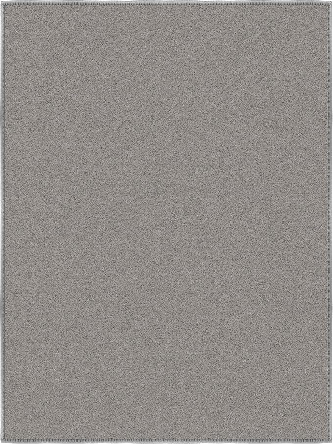 Ottomanson Rugs for Entryway 2'3" x 3' Non Slip Solid Small Area Rugs Durable Front Door Mat Rug Stain Resistant Entrance Rugs for Bathroom Kitchen Bedroom & Living Room, Gray