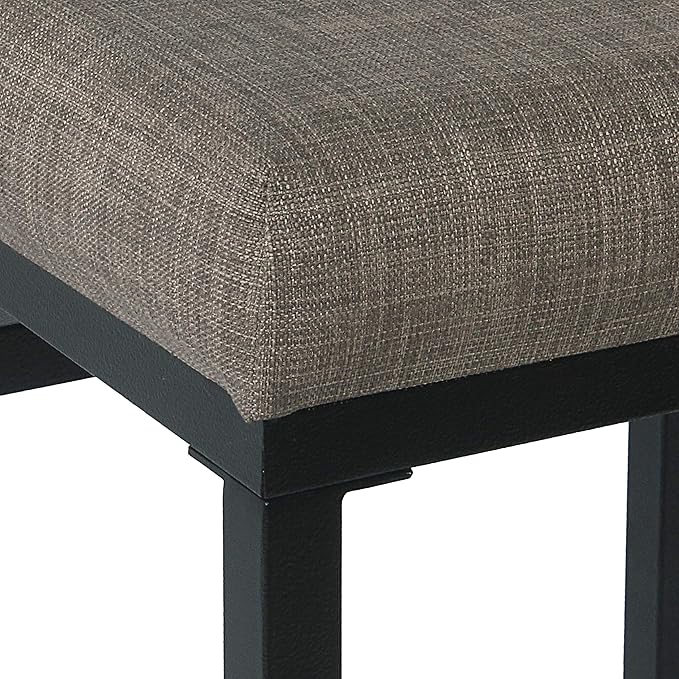 Homepop Home Decor | Modern 24-Inch Counter Stool | Backless Metal Frame Bar Stools Counter Height | Decorative Home Furniture, Brown, K7651.24-F1552