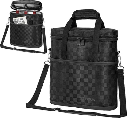 OPUX 3 Bottle Wine Carrier Tote, Insulated Leakproof Wine Cooler Bag, Wine Travel Bag Tote for Picnic BYOB Beach, Portable Wine Bottle Carrying Case, Gift for Wine Lover Women Men Christmas