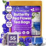 Load image into Gallery viewer, FreshDrinkUS, Premium 55 Tea Bags Blue Butterfly Pea Flowers, 100% Natural and Pure from Butterfly Pea Flowers, Made With Natural Material Tea Bag, No Sugar, No Caffeine, No Gluten, Vegan